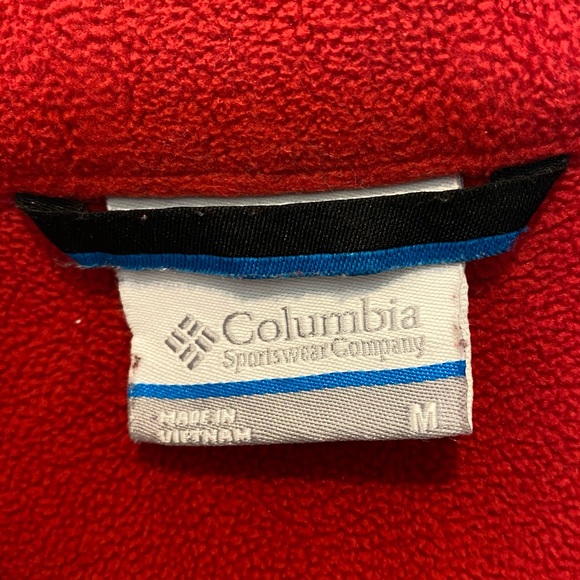 Mens Red & Gray Columbia Full Zip Fleece Jacket - Picture 3 of 8